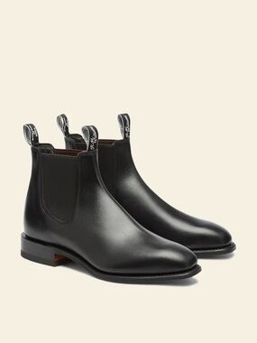 Women’s R.M. Williams Chelsea Black Leather Boots Size 8 Retails: $589